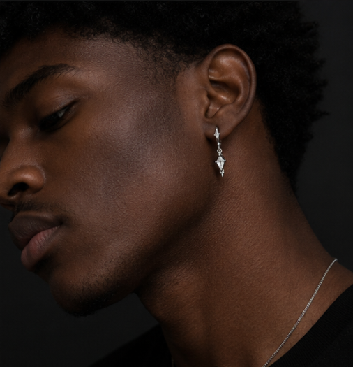 FLEXRAW SILVER DESCEND Feather Earrings