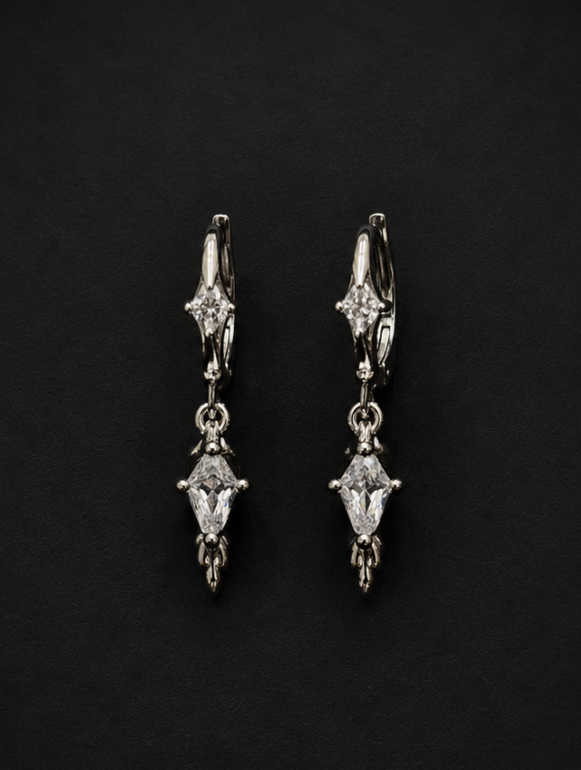 FLEXRAW SILVER DESCEND Feather Earrings