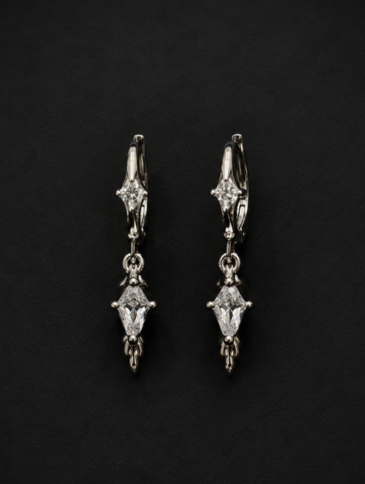 FLEXRAW SILVER DESCEND Feather Earrings
